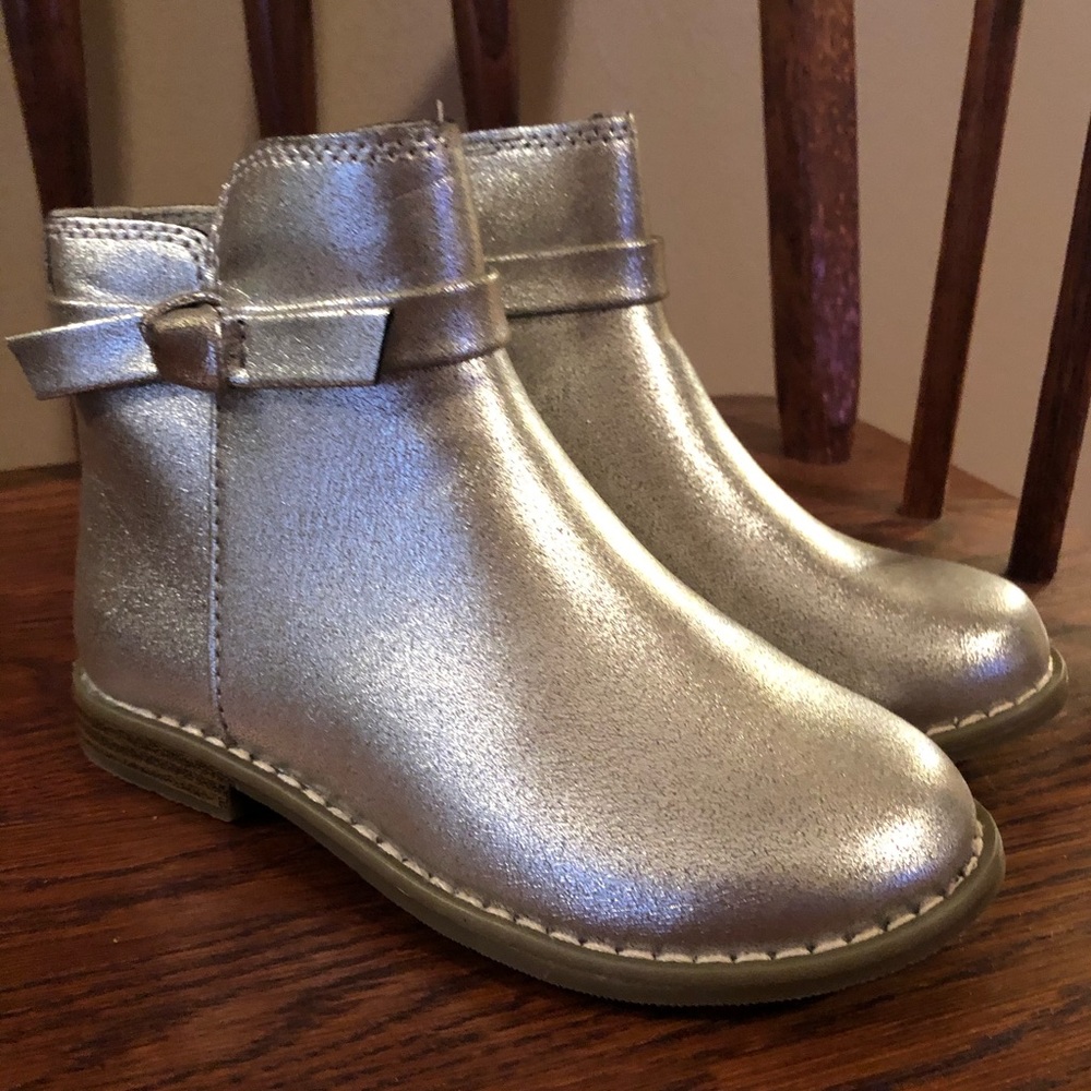 Silver ankle booties